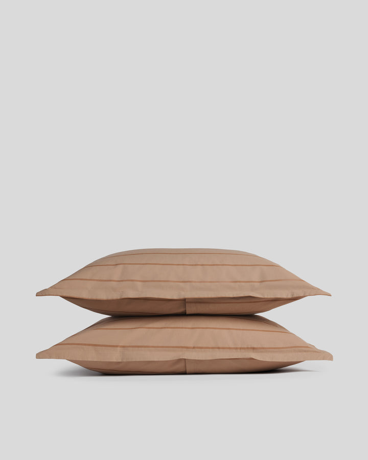 Brushed Cotton Sham Set (Adobe Stripe)